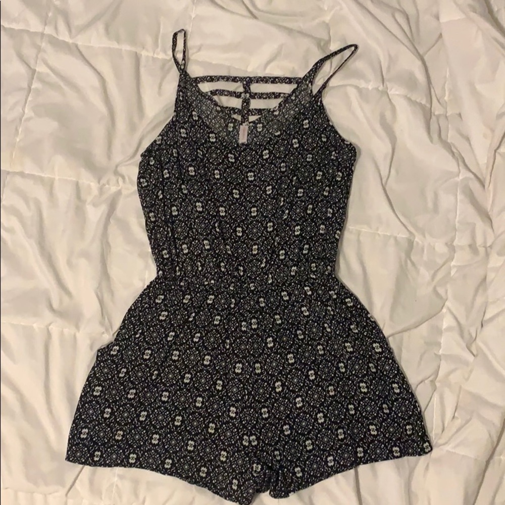 Xhilaration black & white print romper